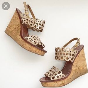 Tory Burch metallic wedge sandal